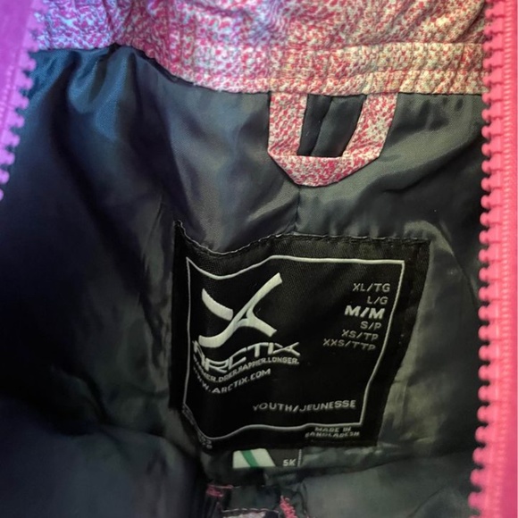 NEW MEDIUM 8-10 Arctix Kids Limitless Fleece Top Bib Overalls, Ombre Magenta - Picture 6 of 11